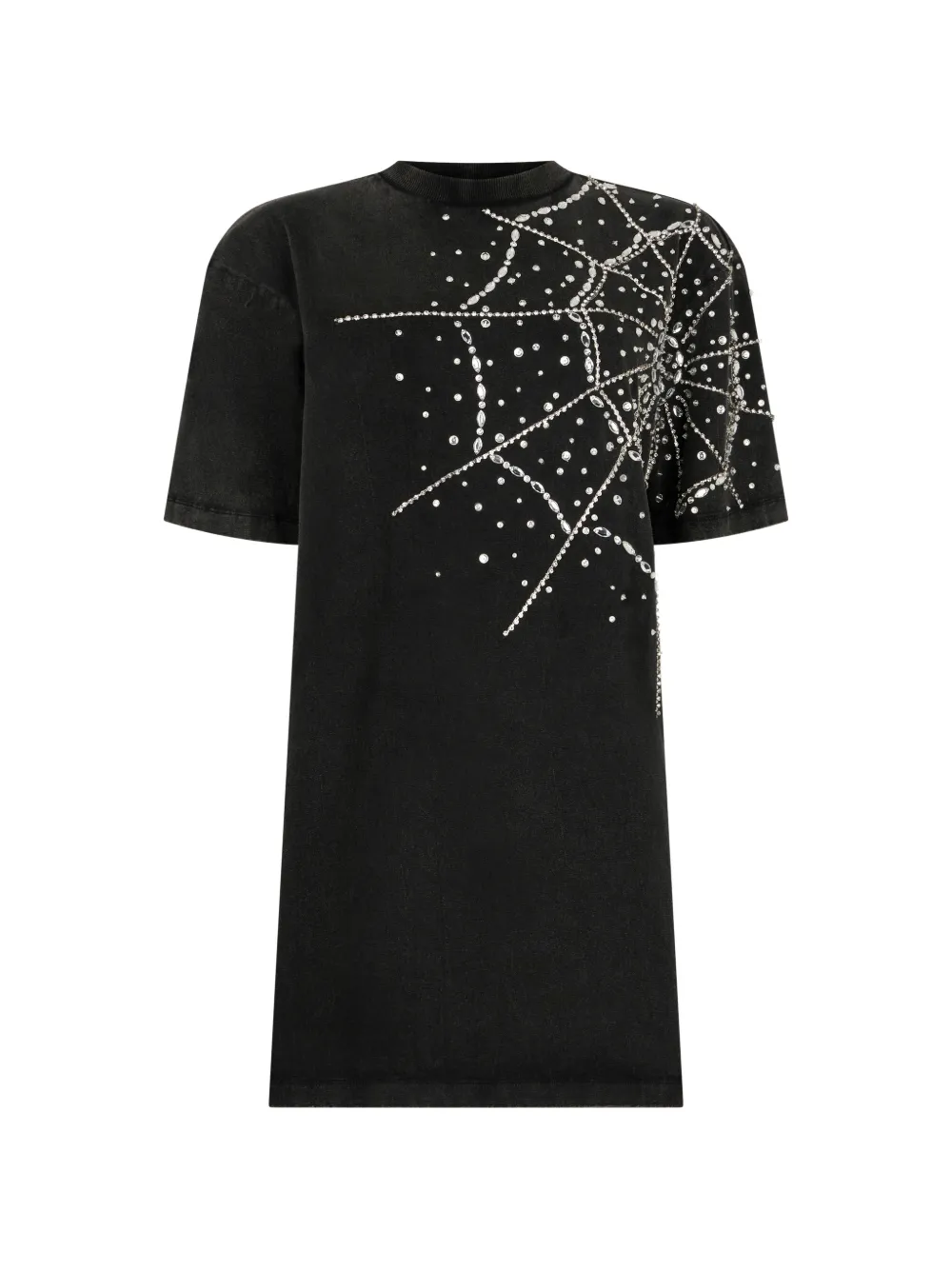 Philipp Plein T-Shirt mit Spinnennetz-Strass - Schwarz