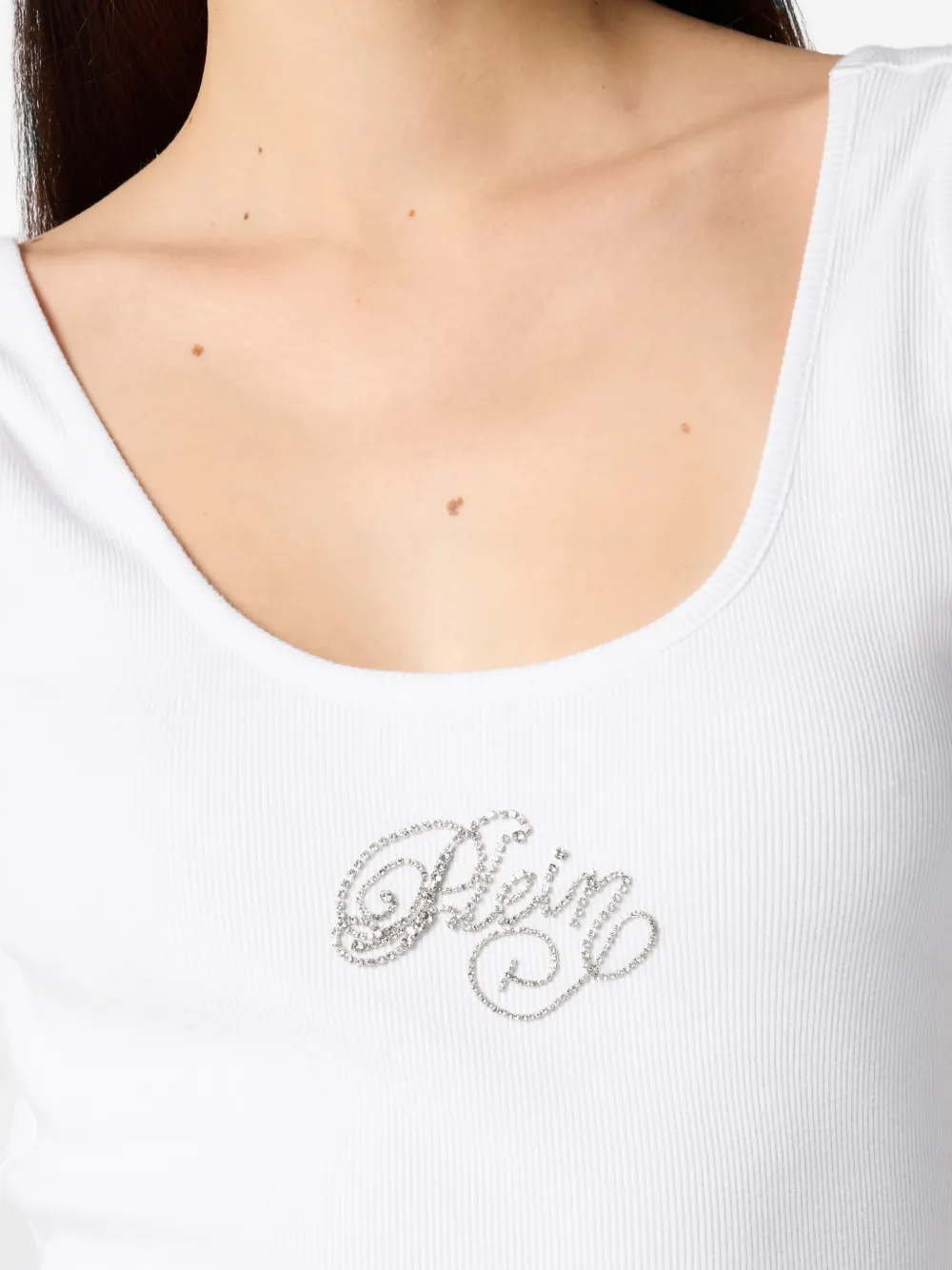 Philipp Plein Mini-jurk met logodetail Wit