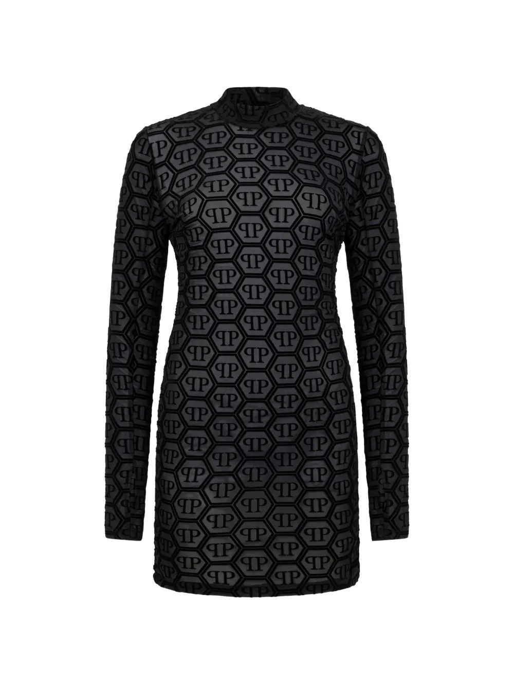 Philipp Plein Mini-jurk met lange mouwen Zwart