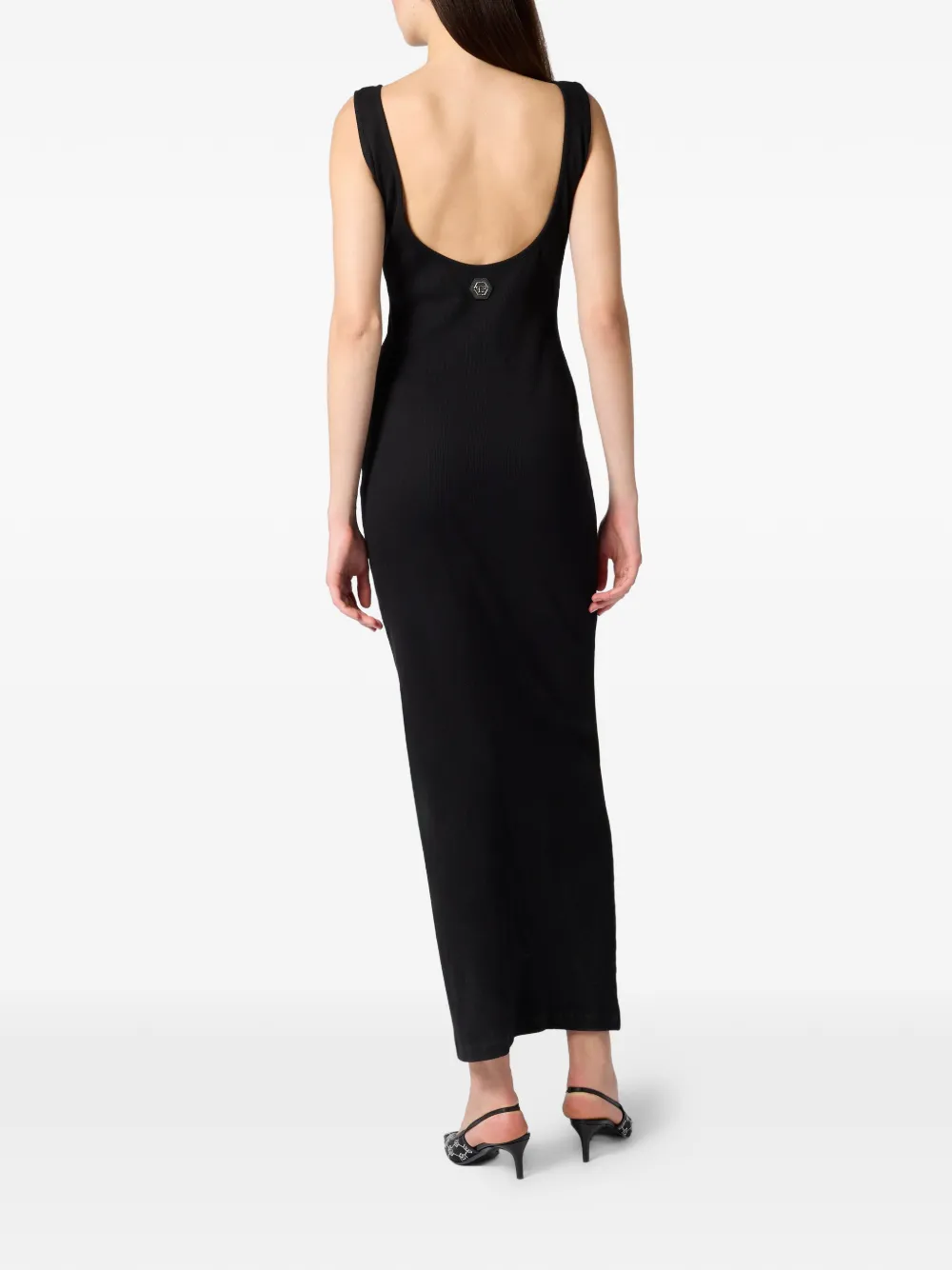 Philipp Plein Maxi-jurk met logodetail Zwart