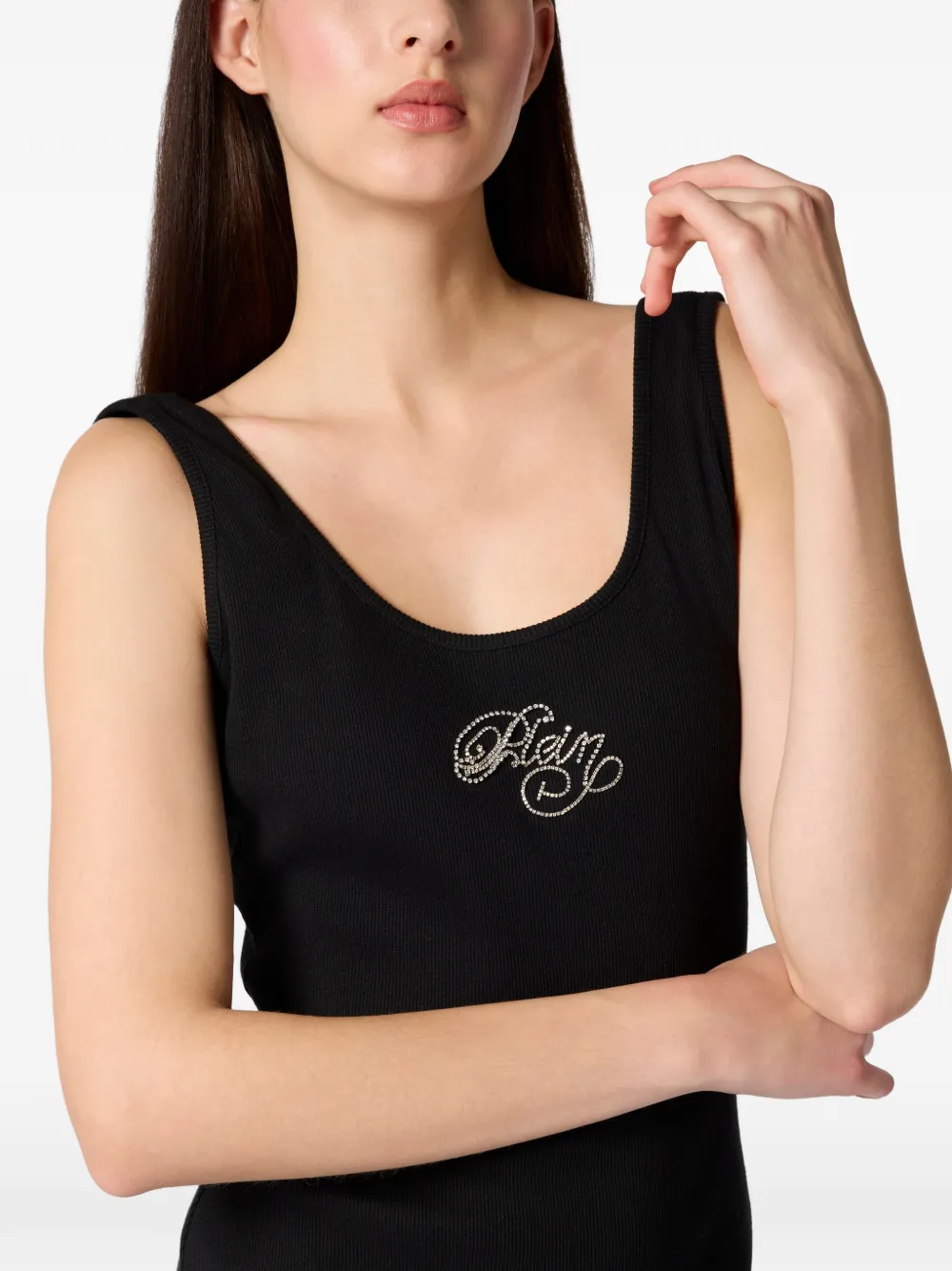 Philipp Plein Maxi-jurk met logodetail Zwart