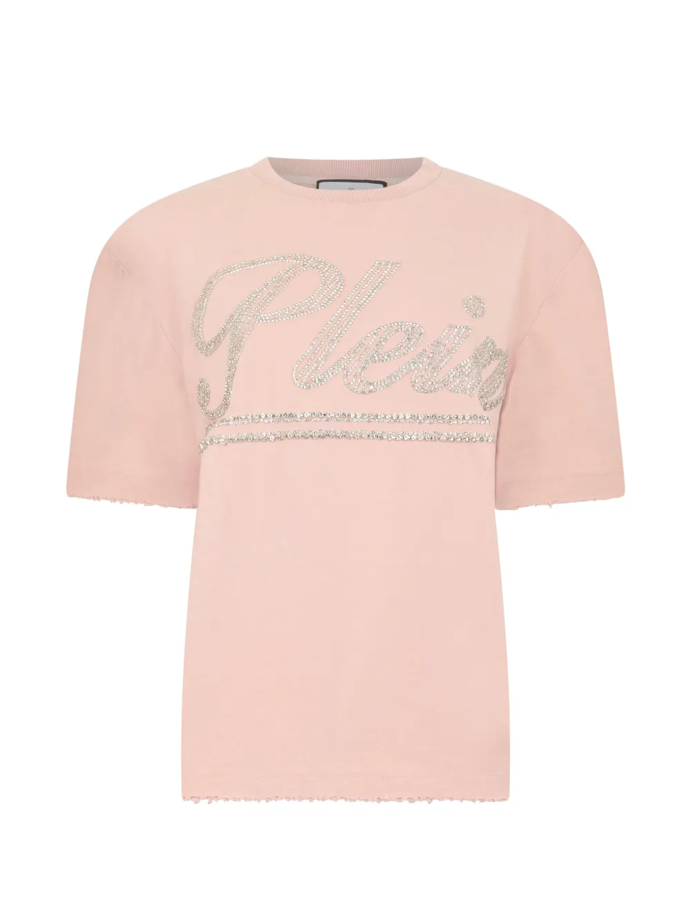 Philipp Plein T-Shirt mit Strasslogo - Rosa