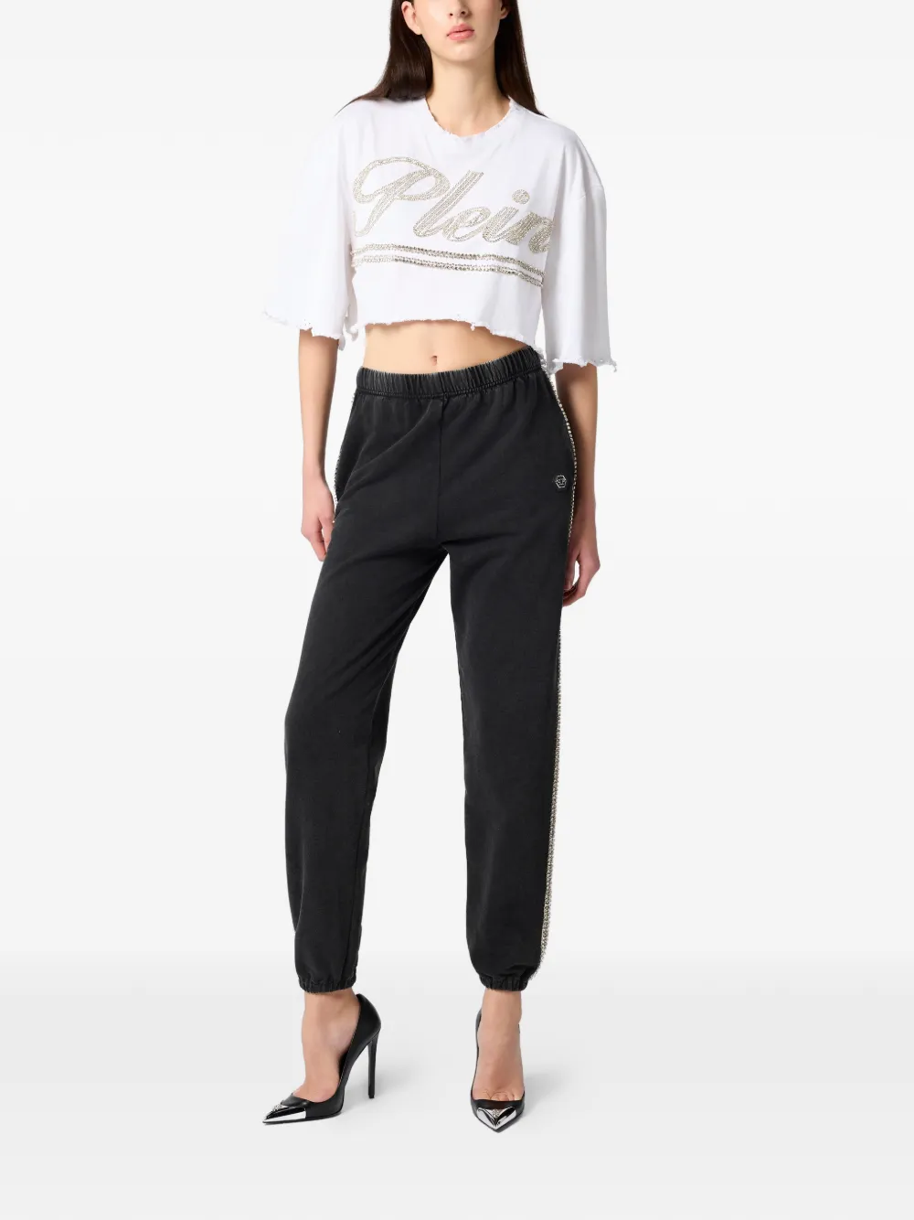 Philipp Plein Signature cropped T-shirt Wit