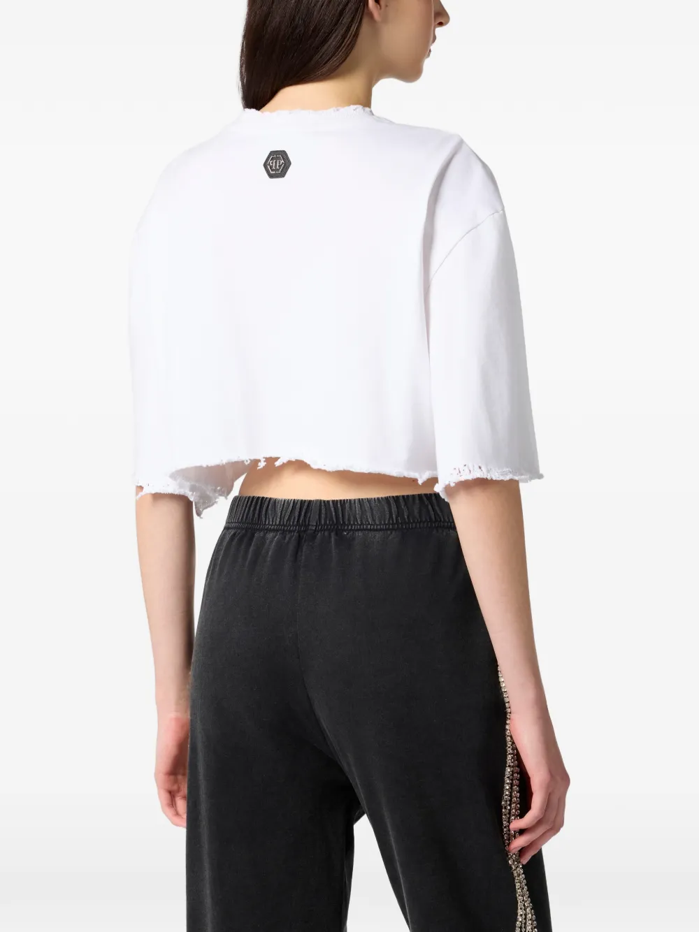 Philipp Plein Signature cropped T-shirt Wit