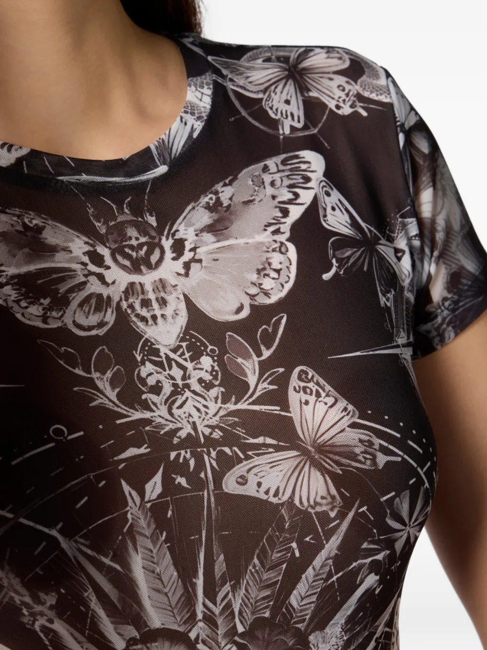 tulle butterfly-print T-Shirt