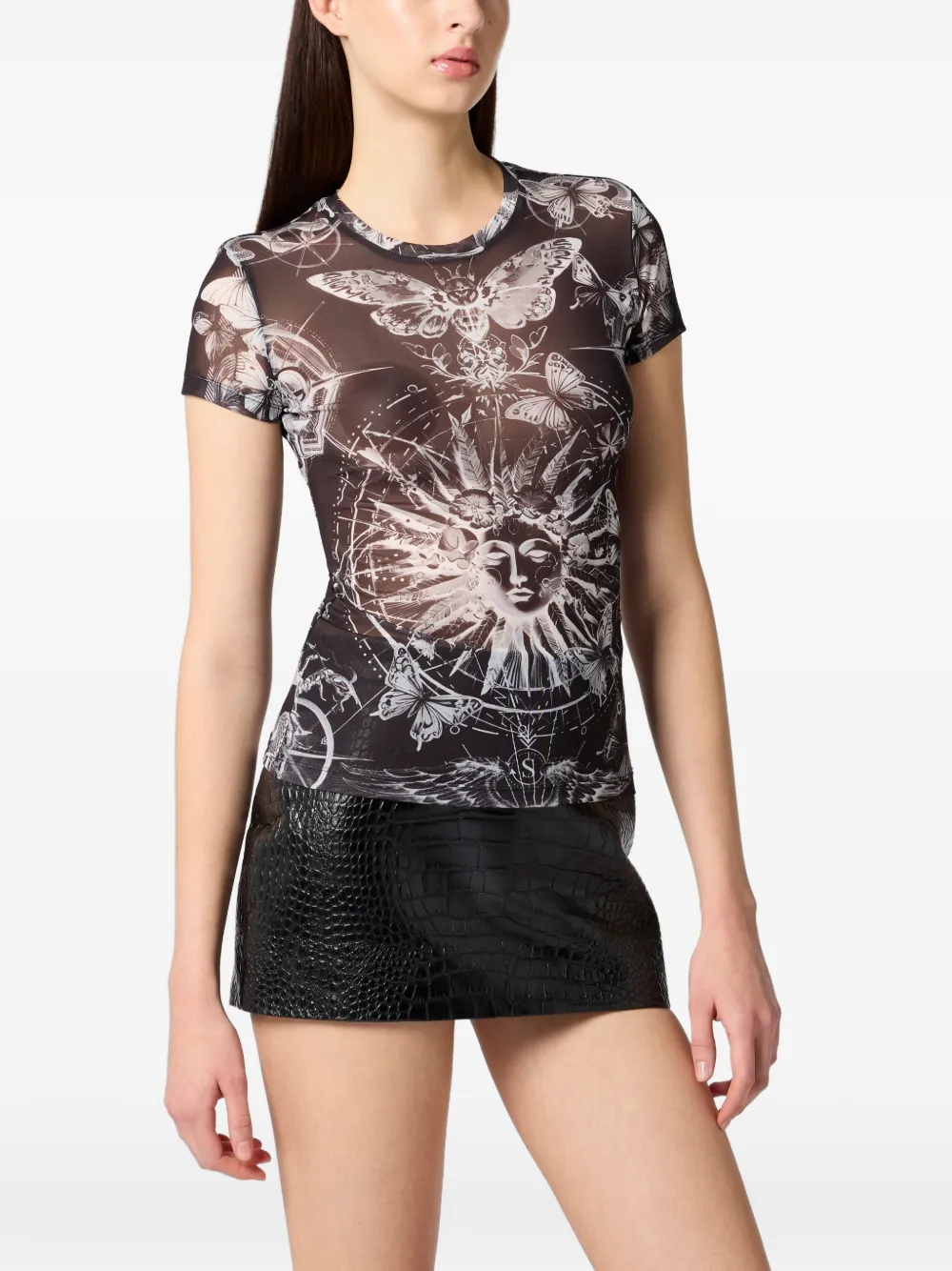 tulle butterfly-print T-Shirt