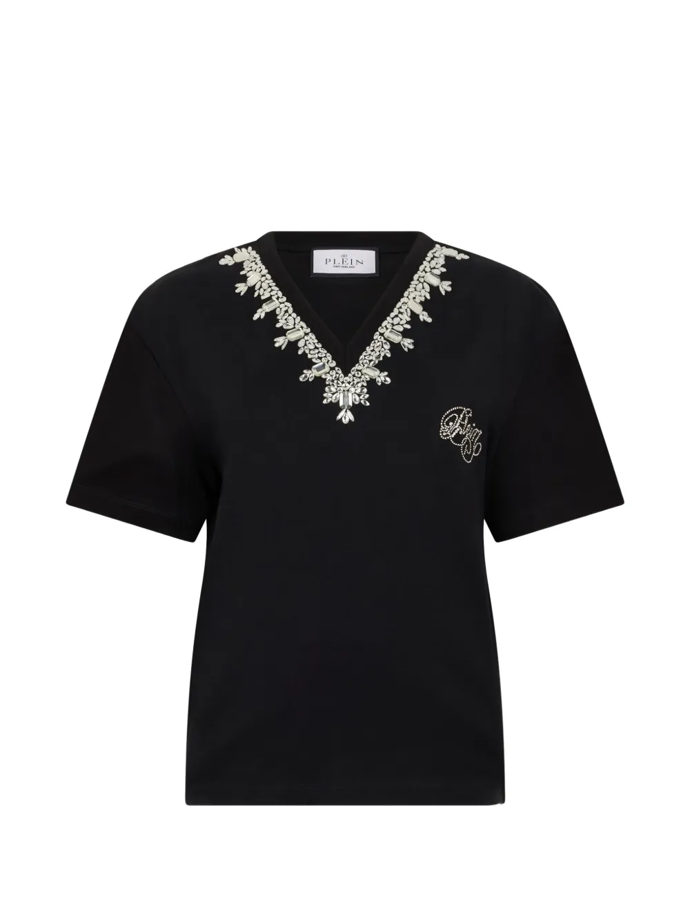 Philipp Plein T-Shirt mit Kristallen - Schwarz