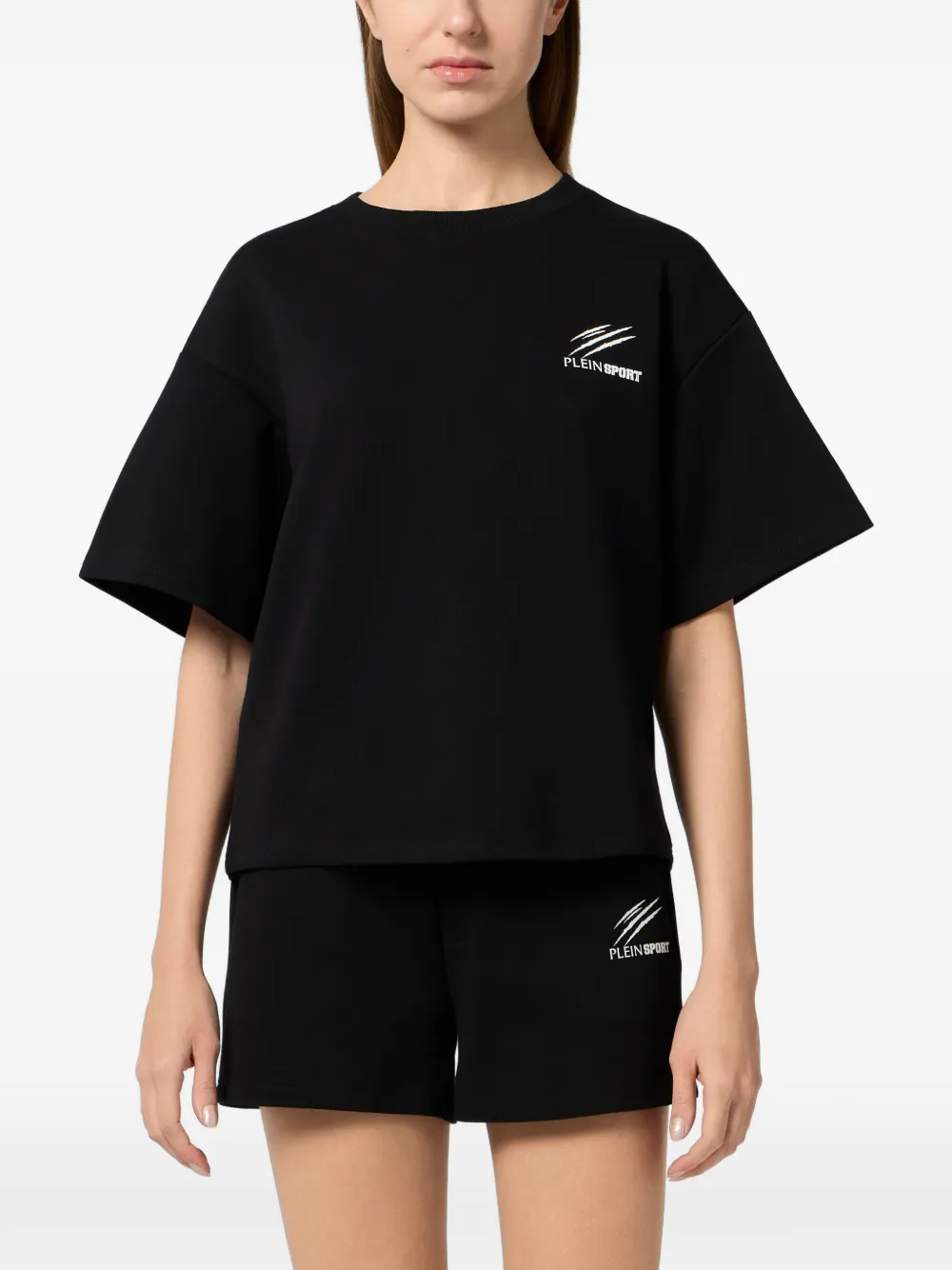 Plein Sport T-shirt met ronde hals Zwart