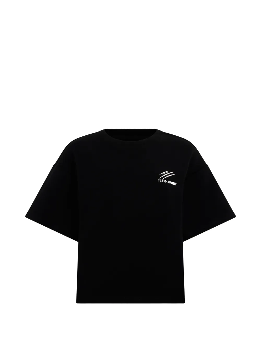 Plein Sport T-shirt a coste con scollo rotondo - Nero
