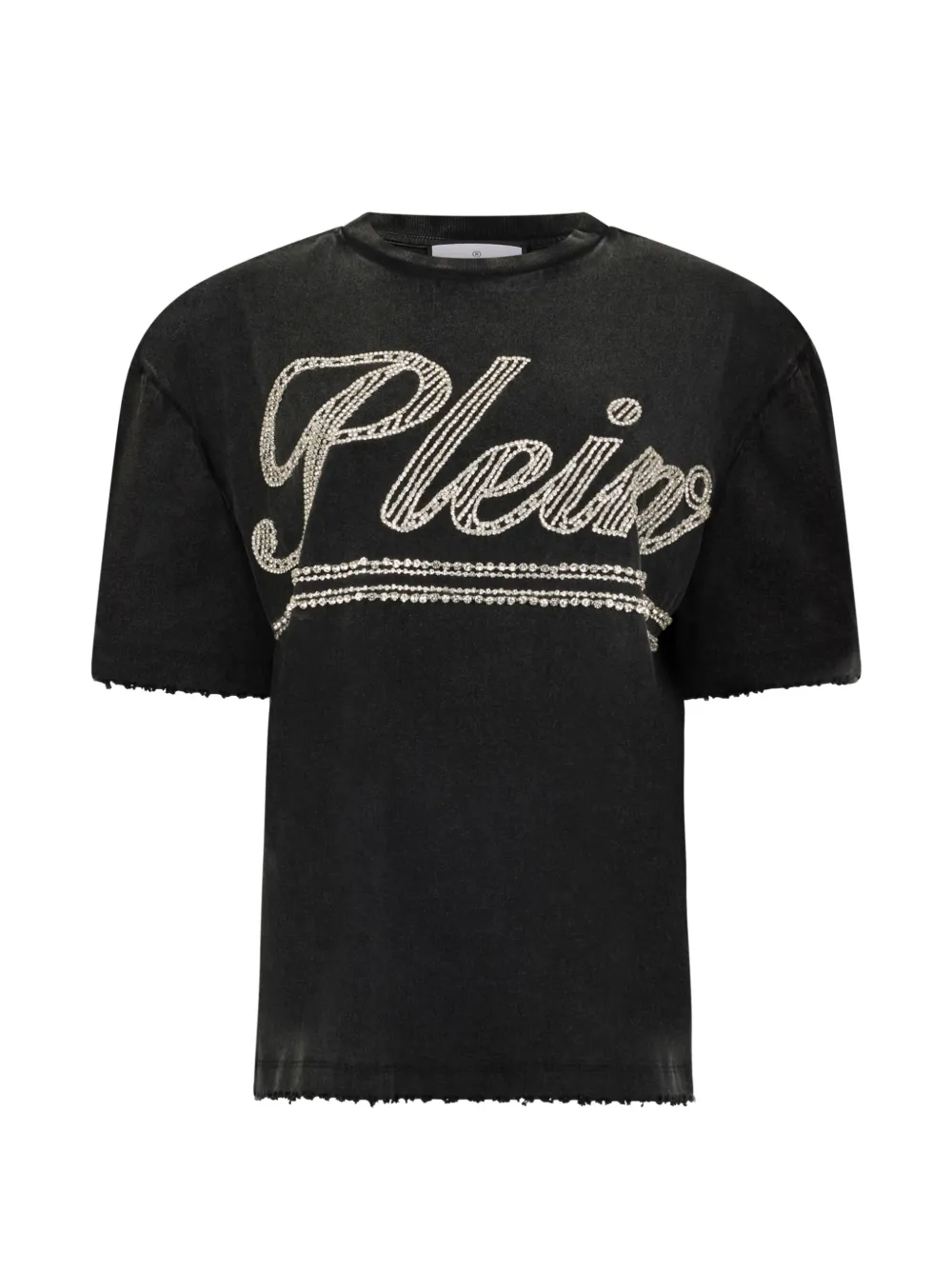 Philipp Plein T-Shirt mit Strasslogo - Schwarz