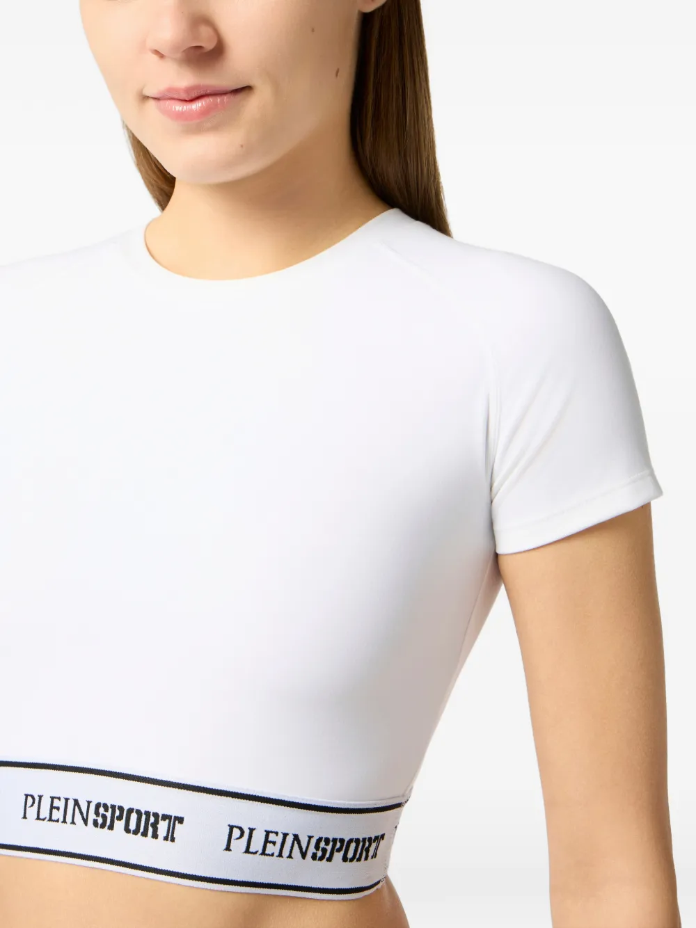 Plein Sport Cropped T-shirt Wit