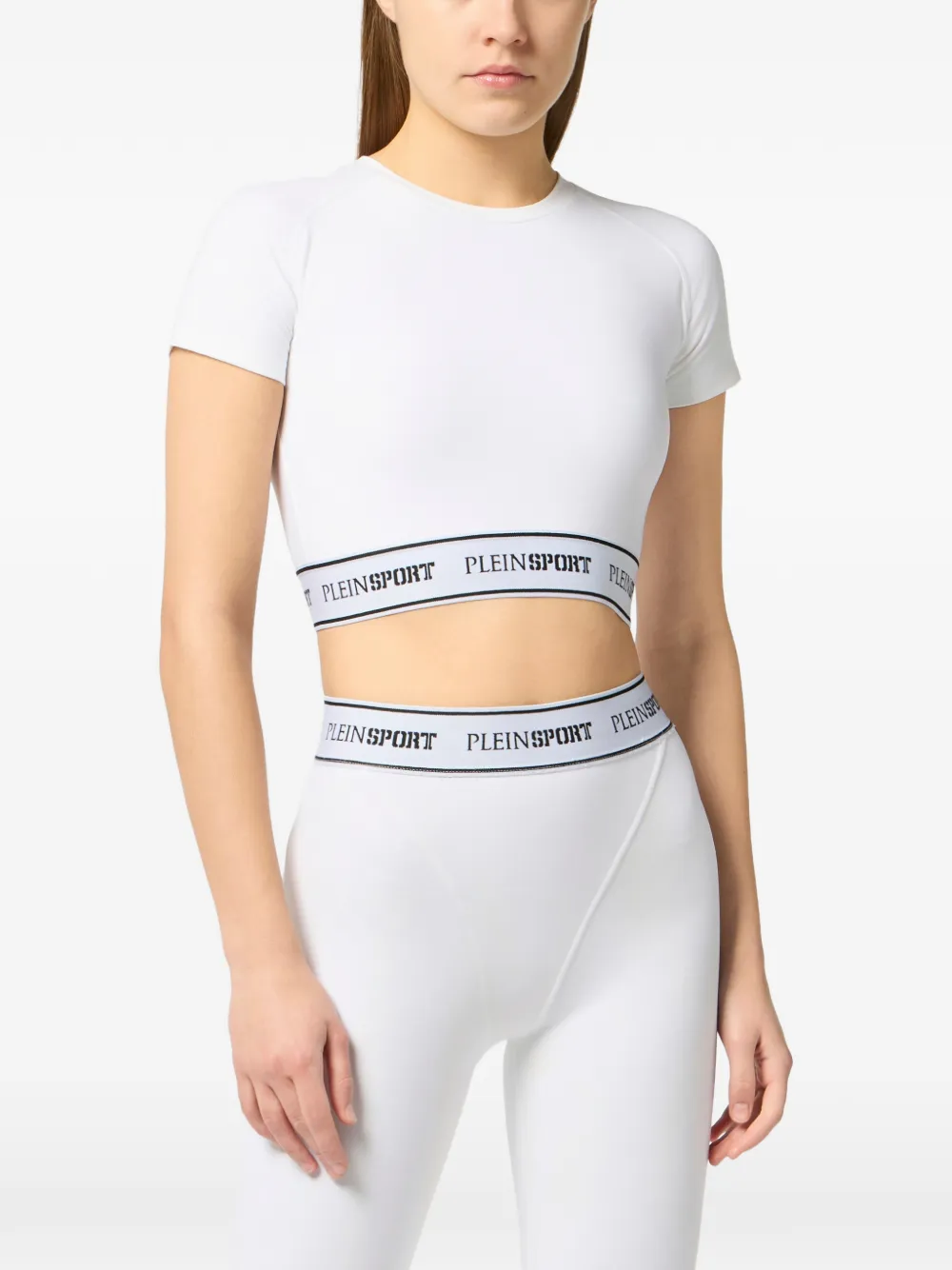 Plein Sport Cropped T-shirt Wit