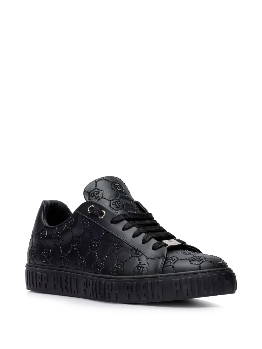 Philipp Plein Carson monogram strass sneakers Zwart