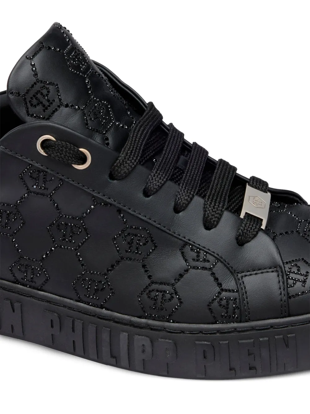 Philipp Plein Carson monogram strass sneakers Zwart