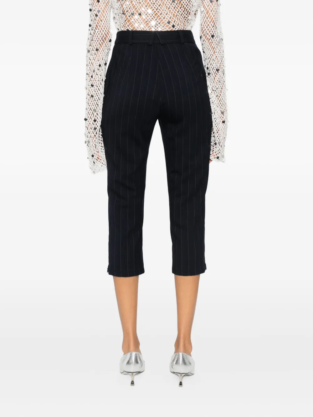 PINKO Broek met krijtstreep Zwart