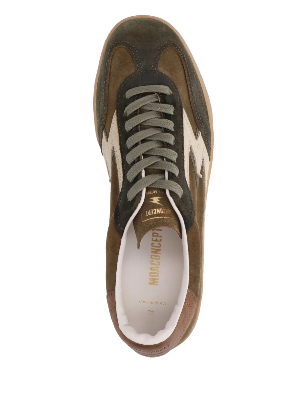 Moa Master Of Arts Suède sneakers met bliksemflits Bruin