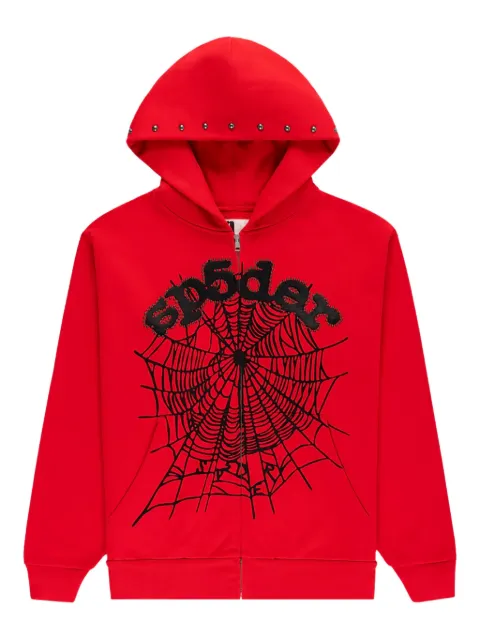 SP5DER OG Web Studded zip hoodie