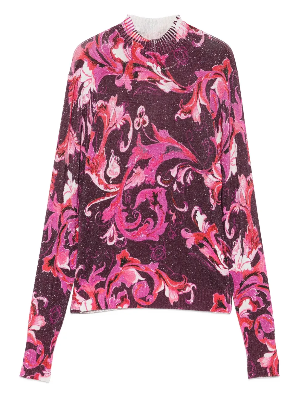 Versace Jeans Couture floral high-neck top - Viola
