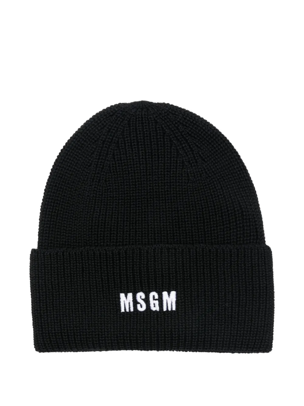 MSGM logo-embroidered beanie hat | Black | Image 1