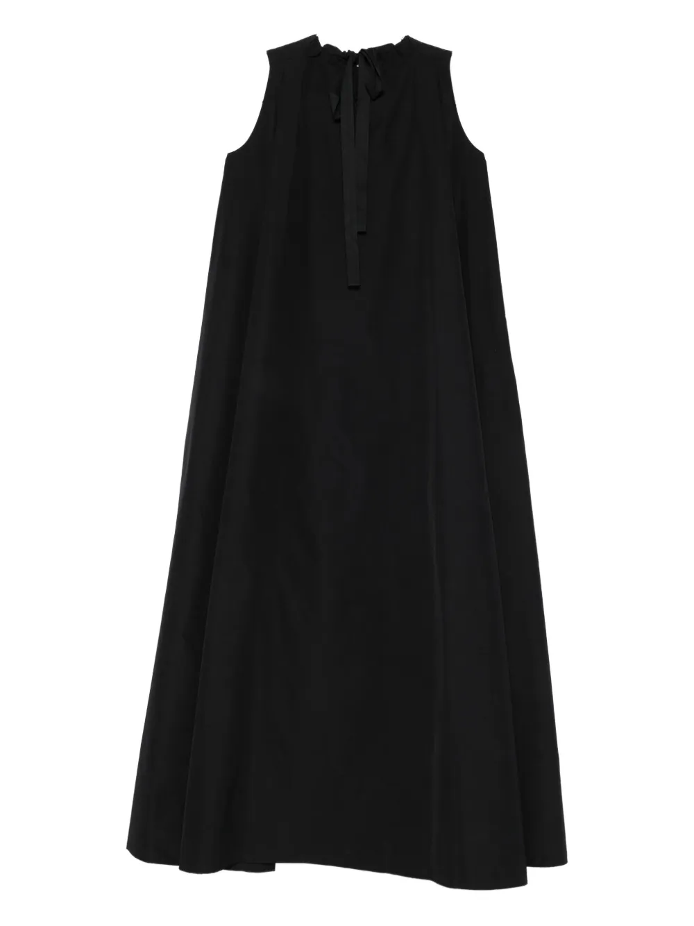 Plan C Jurk met ronde hals en striksluiting - Zwart