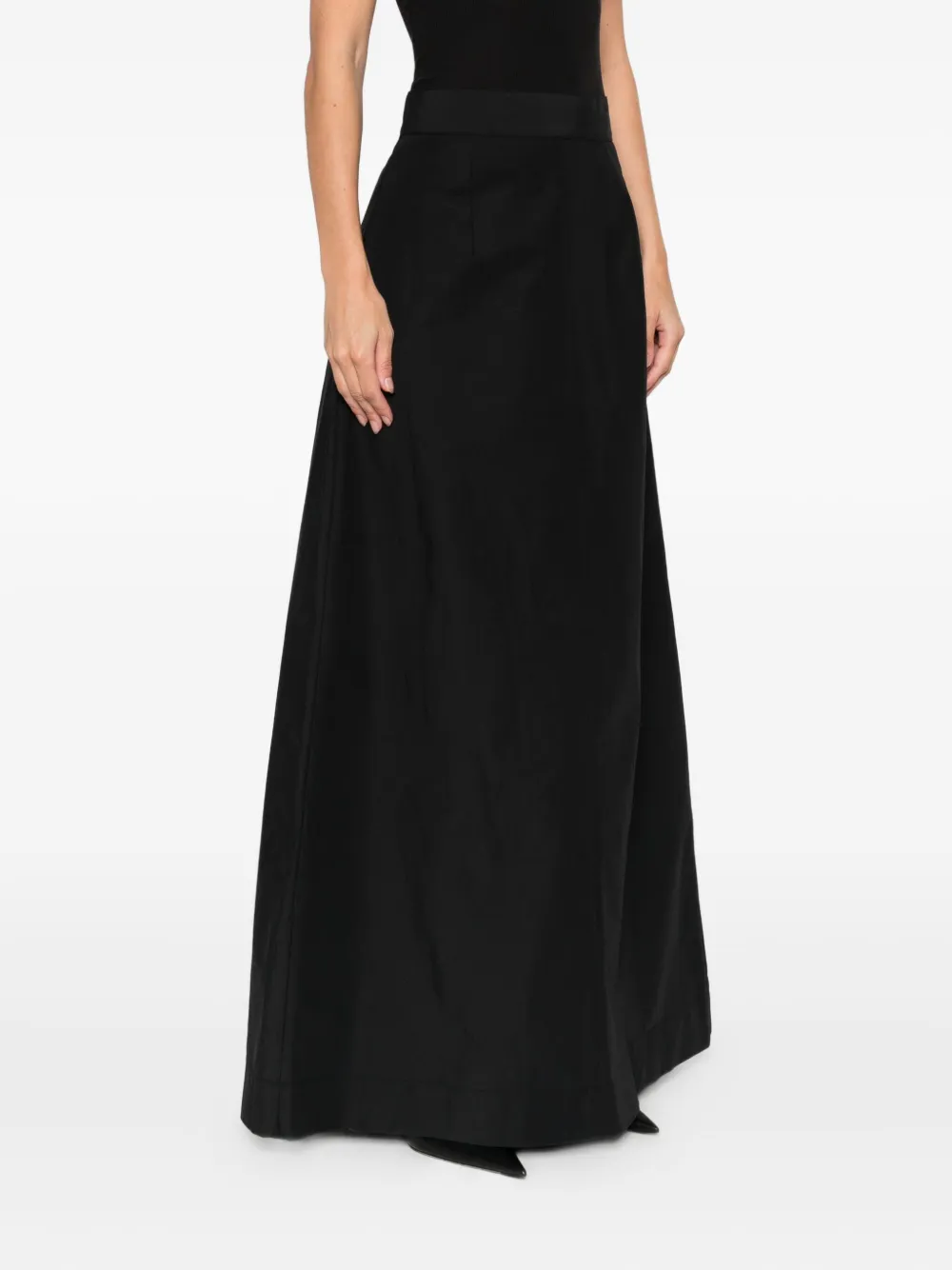 Plan C Zip Maxi Skirt In Black