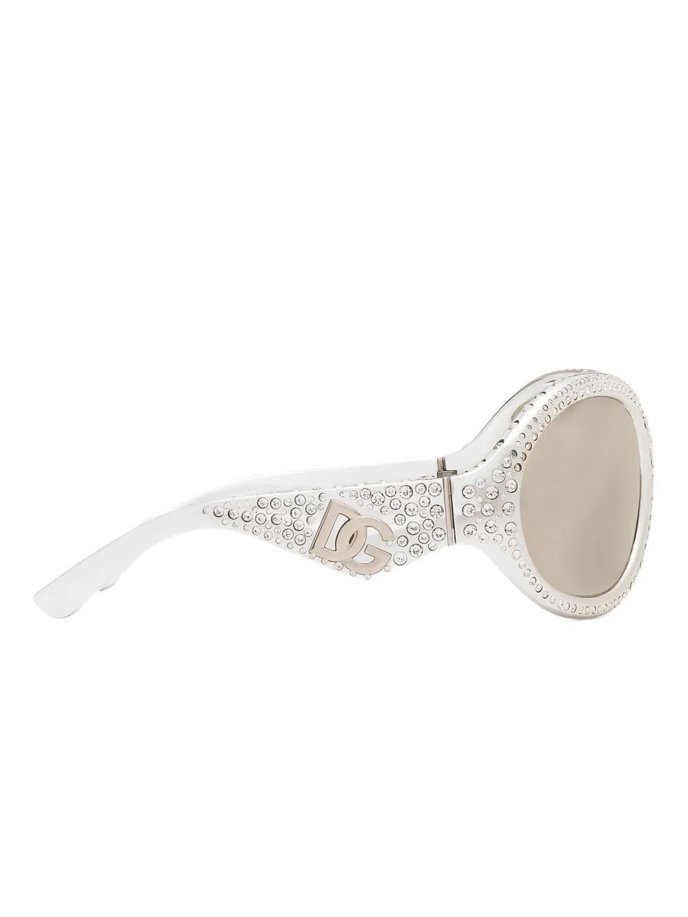 Dolce & Gabbana Eyewear Zonnebril met ovalen montuur Wit