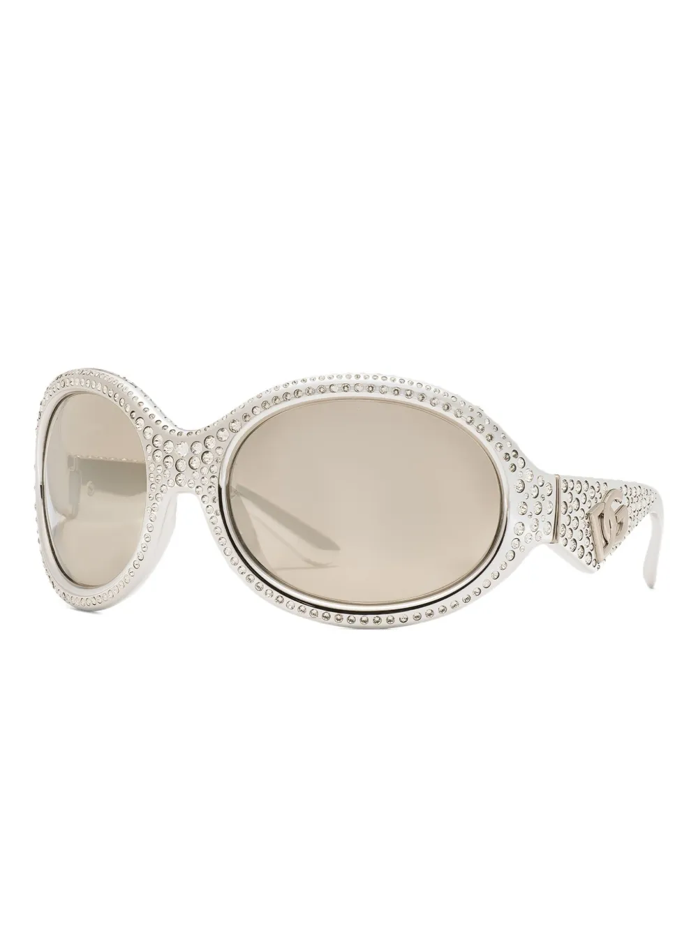 Dolce & Gabbana Eyewear Zonnebril met ovalen montuur - Wit