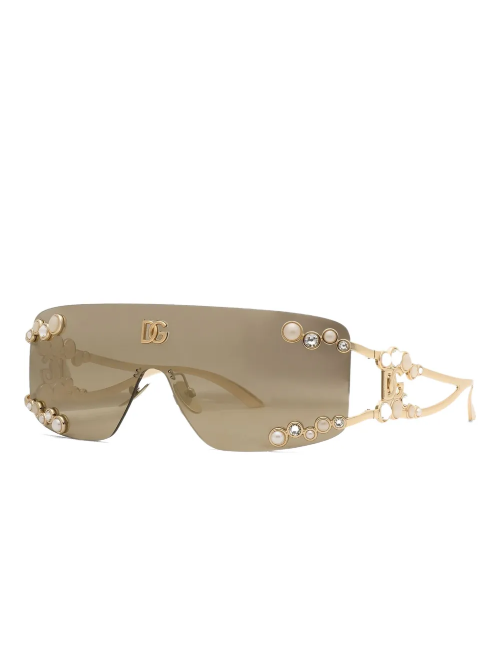 Dolce & Gabbana Eyewear rectangle-frame sunglasses - Beige