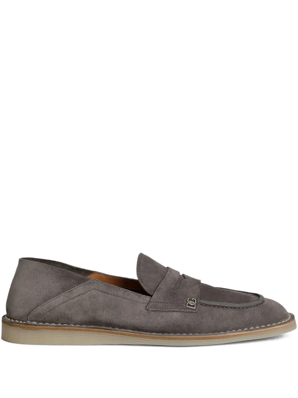 Dolce & Gabbana logo-plaque penny loafers | Grey | Image 1