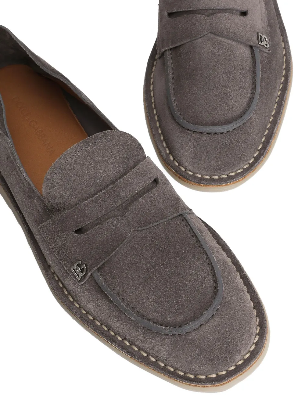 Dolce & Gabbana Loafers met logoplakkaat Grijs