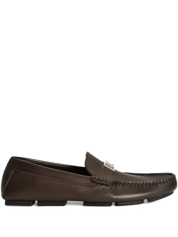 Brown leather Dolce & Gabbana loafers Calfskin loafers in Brown for Men | Dolce&Gabbana® US main image 4