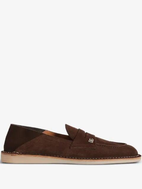 Dolce & Gabbana mocasines de gamuza con placa del logo