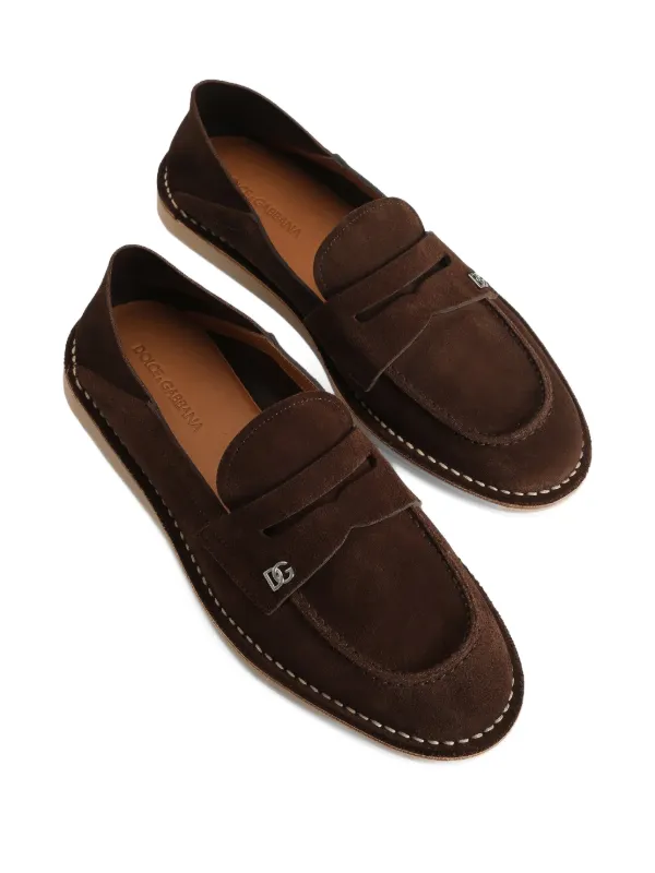 Dolce & Gabbana logo-plaque suede loafers 22610437_52610436_600.jpg main image 3