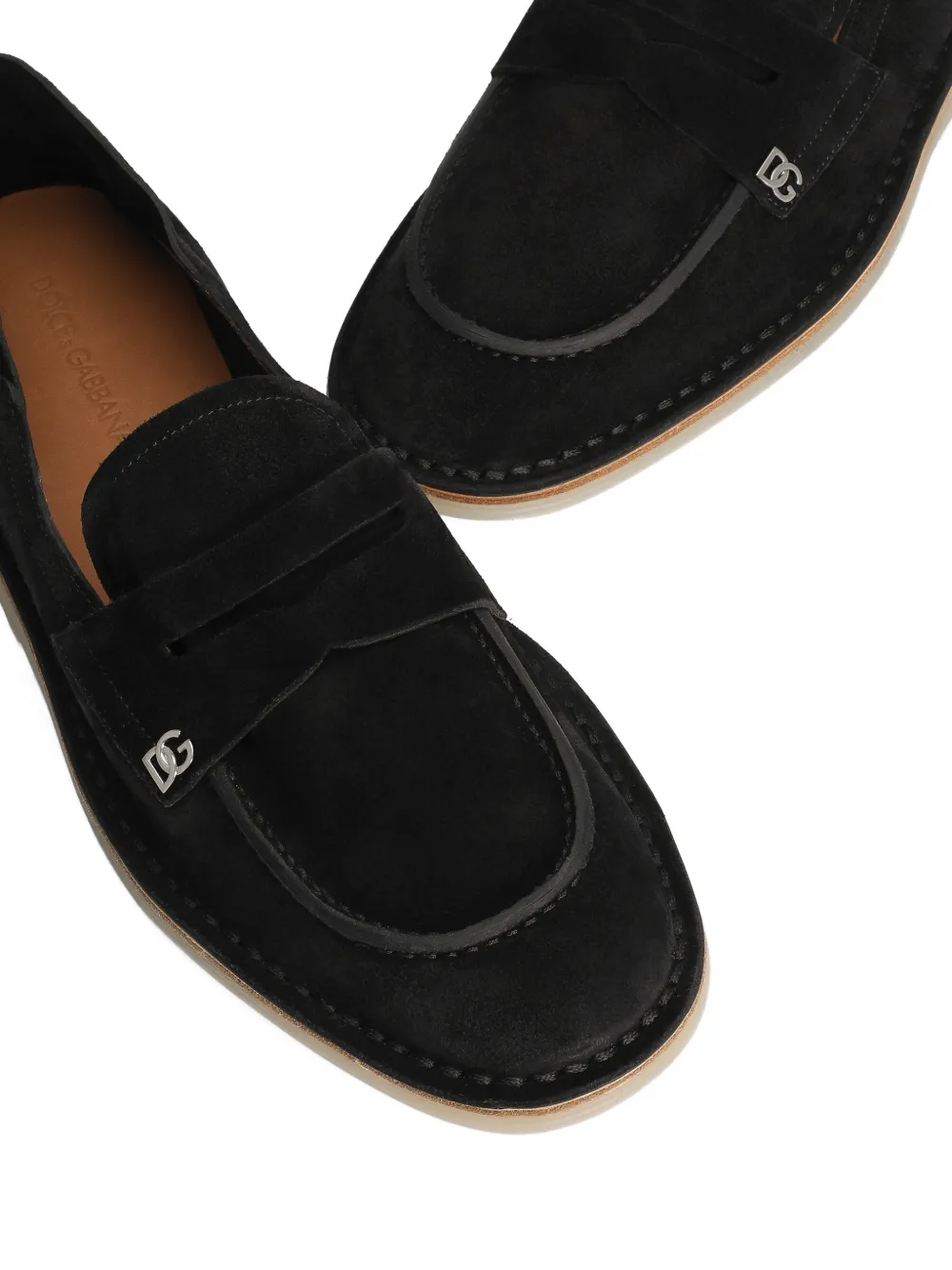 Dolce & Gabbana Loafers met logoplakkaat Zwart