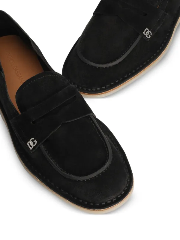 Dolce & Gabbana Reversed Calfskin Slippers | Black | FARFETCH