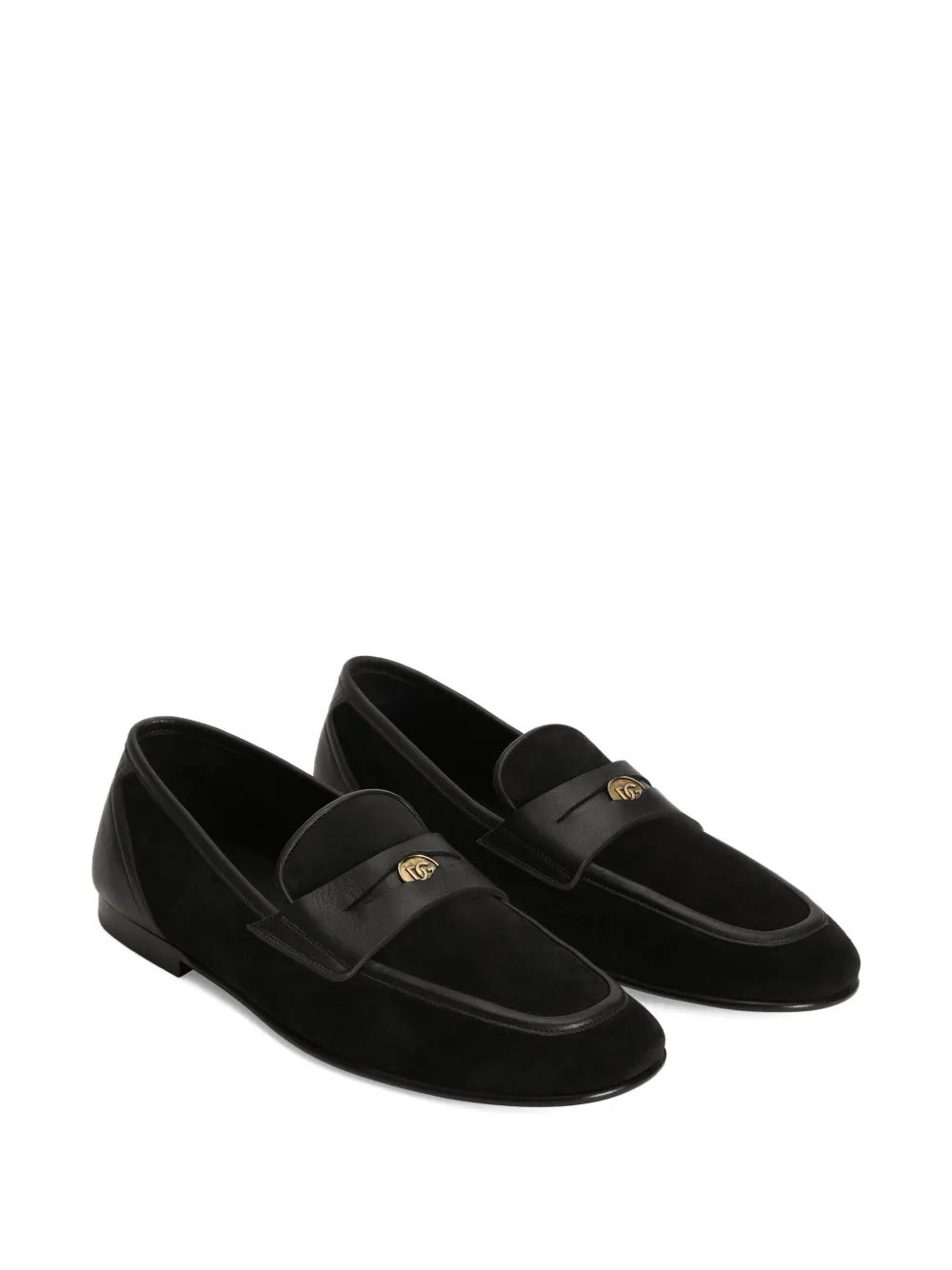 Dolce & Gabbana leather slippers - Zwart