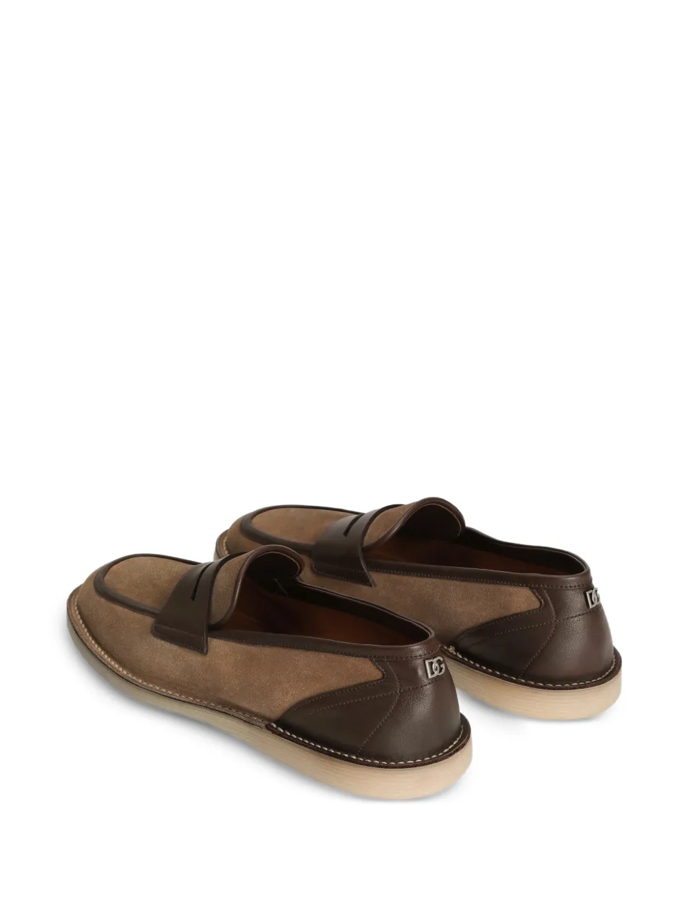 Dolce & Gabbana Loafers met logoplakkaat Bruin