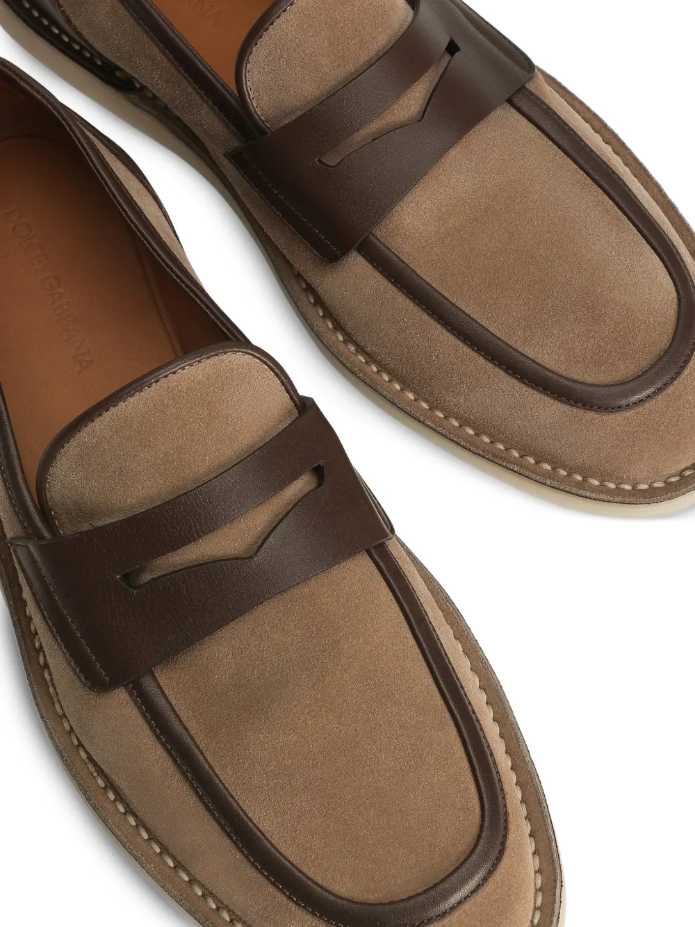 Dolce & Gabbana Loafers met logoplakkaat Bruin