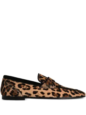 Dolce & Gabbana logo-plaque Leather Loafers | Black | FARFETCH