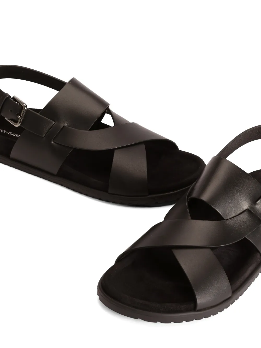 Dolce & Gabbana DG casual calfskin sandals Zwart