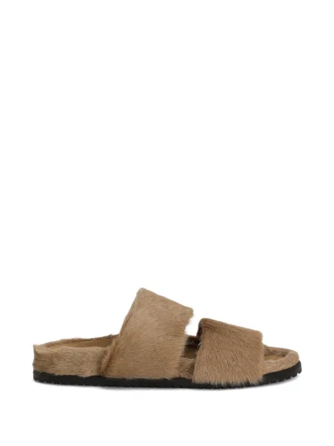 Dolce & Gabbana two-strap furry sandals