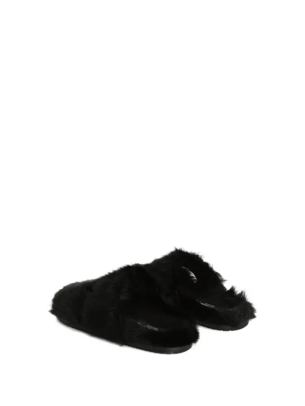 Dolce & Gabbana DG ファーサンダル | ブラック | FARFETCH JP