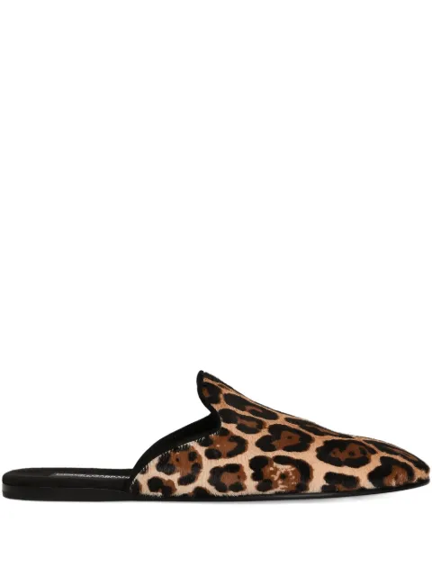 Dolce & Gabbana leopard-print flat multes