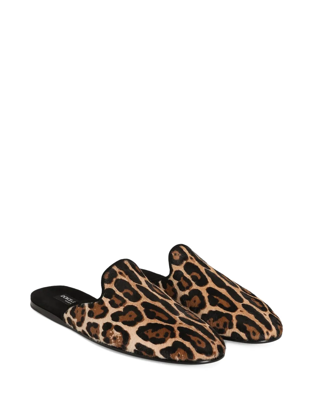 Dolce & Gabbana leopard-print flat multes - Bruin