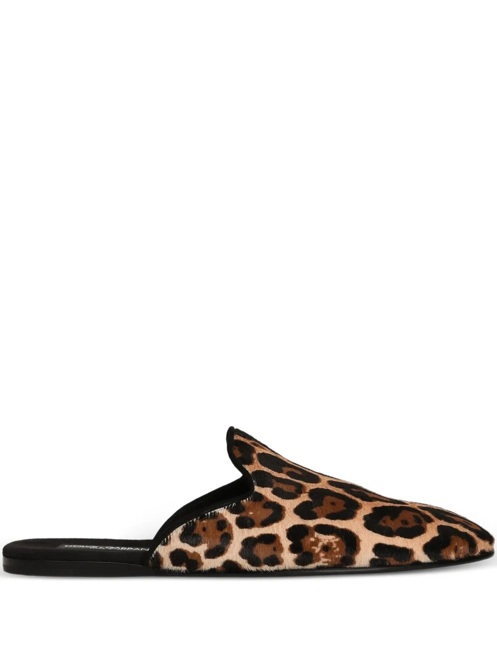 Dolce & Gabbana leopard-print flat multes - Marrone