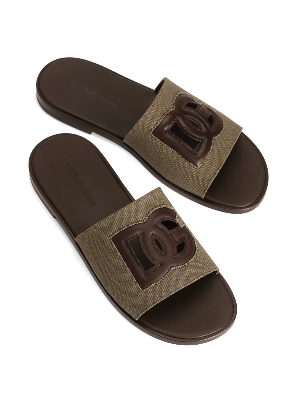 Dolce & Gabbana DG Light linnen canvas sandalen Groen