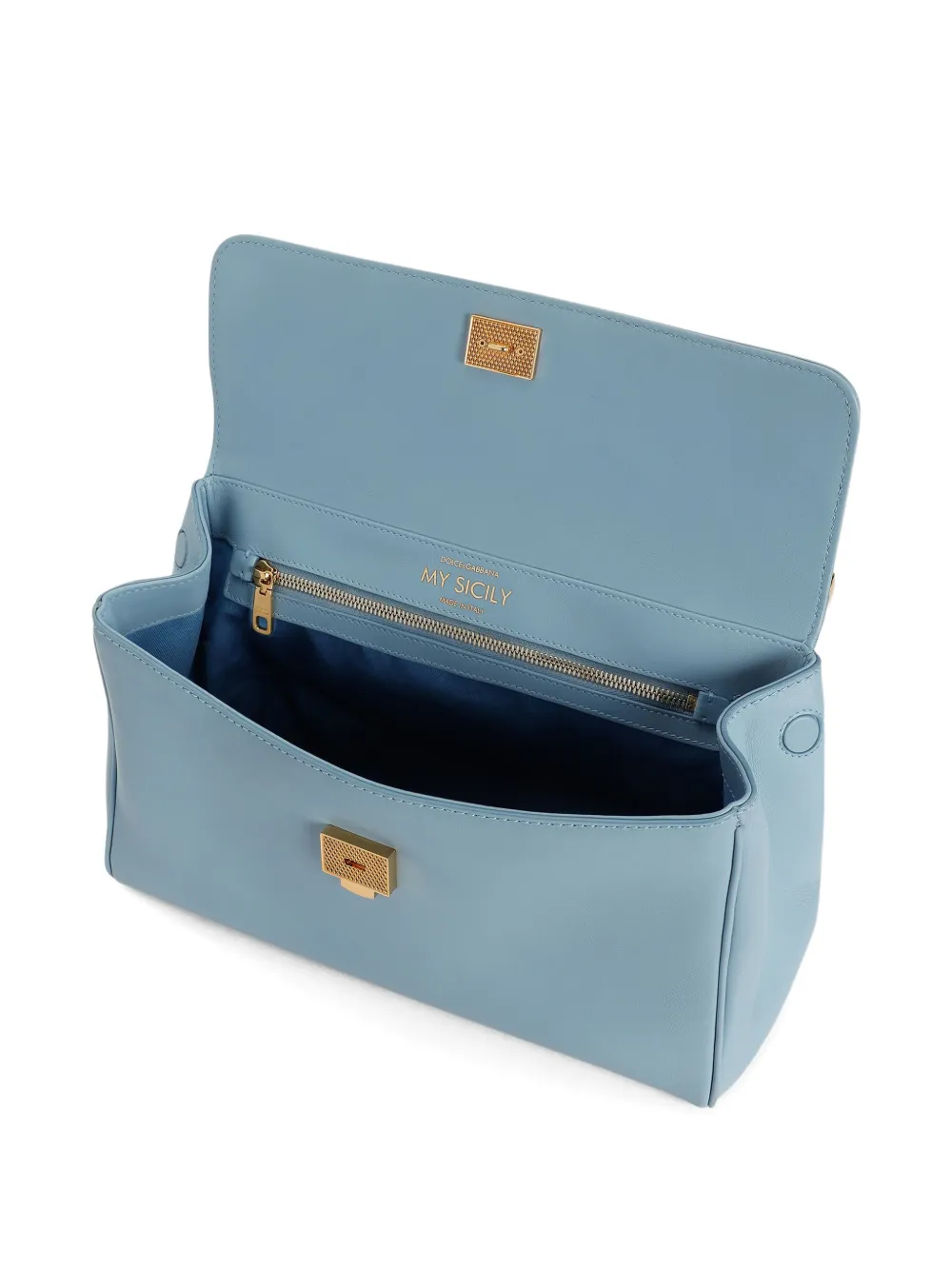 Dolce & Gabbana Medium My Sicily kalfsleren handtas Blauw