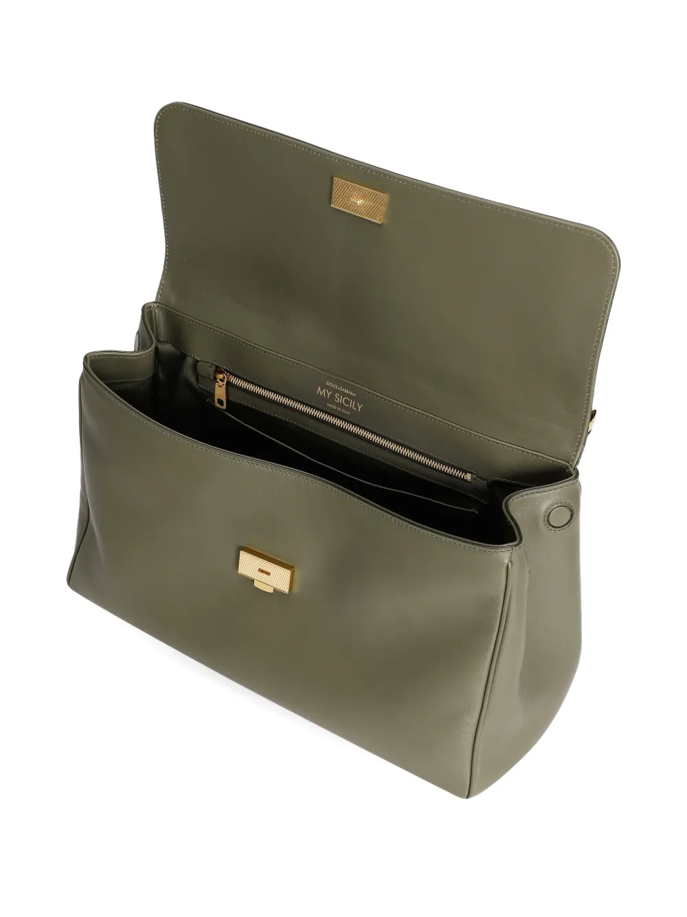 Dolce & Gabbana My Sicily Padlock Top-handle Tote Bag In Green