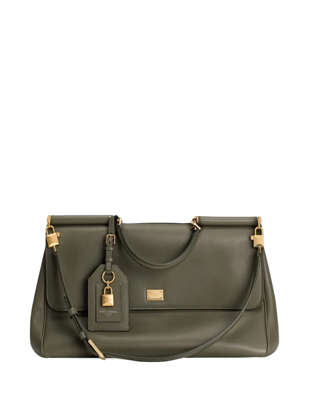 Dolce & Gabbana My Sicily Padlock Top-handle Tote Bag In Green