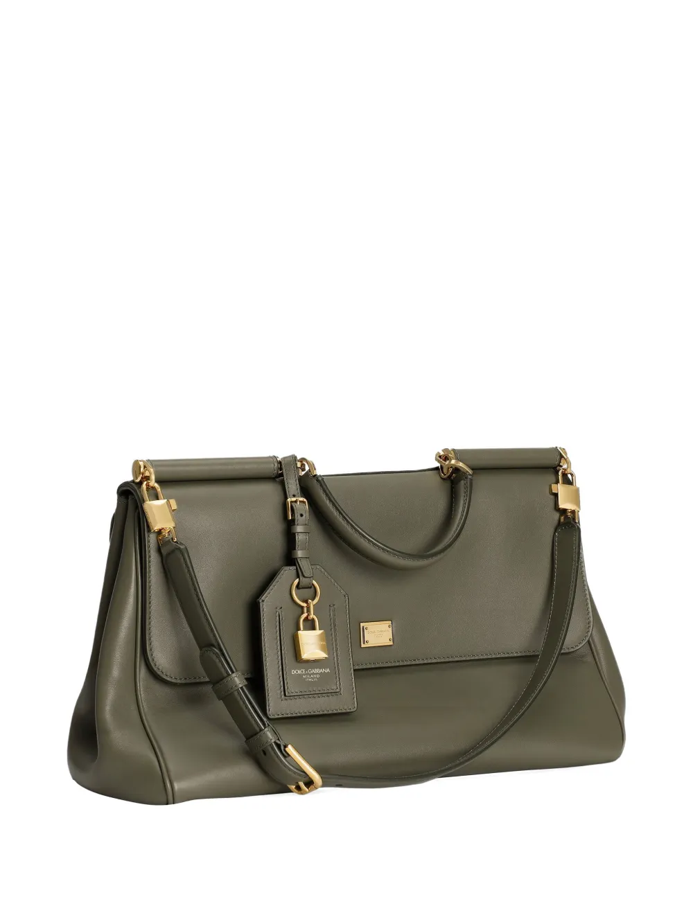 Dolce & Gabbana My Sicily Padlock Top-handle Tote Bag In Green